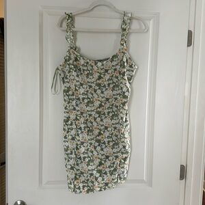 Floral ruffle tank dress